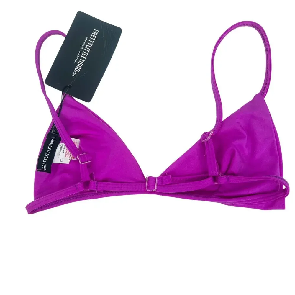 PRETTY LITTLE THING NWT Orchid Color Bikini Swim Top 6 Beach Pool Cruise